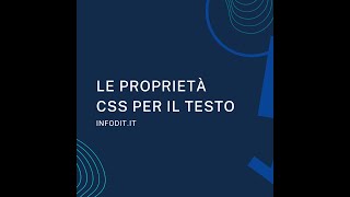 Proprietà CSS per il testo [upl. by Harmony526]