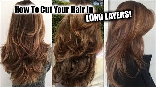 HOW I CUT MY HAIR AT HOME IN LONG LAYERS │ Long Layered Haircut DIY at Home │Updated [upl. by Netsew]