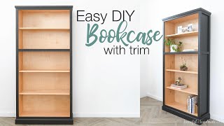 DIY Tall bookcase with Trim [upl. by Nivaj]