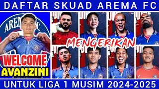 RESMI 😱 DAFTAR SKUAD AREMA MUSIM 20242025  DAFTAR PEMAIN AREMA 20242025  AREMA HARI INI [upl. by Jaquenetta840]