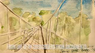 spruce st short sprucestreetbridge suspensionbridge sandiego watercolor [upl. by Kcirneh873]