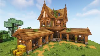 Minecraft  How to build a Stables Medieval Stable House  Tutorial [upl. by Verna]