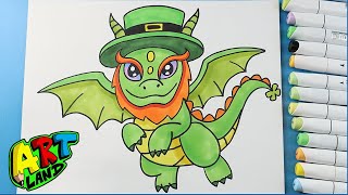 How to Draw a St Patricks Day Dragon 🍀🐲 [upl. by Yeltihw625]