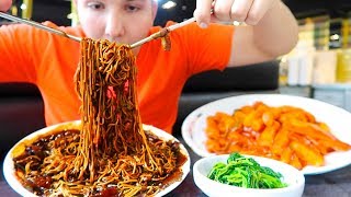 Korean BBQ Buffet • Jajangmyeon 짜장면 Ddeokbokki 떡볶이 Japchae 잡채 • MUKBANG [upl. by Tabshey]