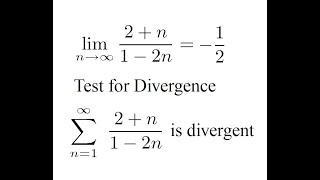 Series 2n12n Is Divergent Since The Limit of The General Term is NOT Zero [upl. by Arielle257]