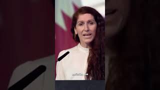 El discurso de Lise Klaveness en el sorteo del mundial de Qatar 2022 [upl. by Starr670]