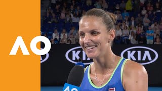 Karolina Pliskova oncourt interview 2R  Australian Open 2020 [upl. by Nalyk248]