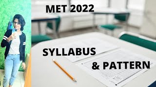 MET 2022  EXAM SYLLABUS amp PATTERN  Manipal Entrance Test [upl. by Conall]