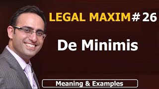 LATIN MAXIM 26  De Minimis  LEGAL MAXIM26  Meaning amp Examples  UPSC  JUDICIARY LAW [upl. by Aicerg88]