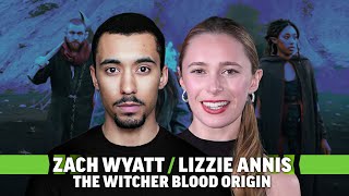 The Witcher Blood Origin Zach Wyatt amp Lizzie Annis Talk the Celestial Twins Magic [upl. by Meras]