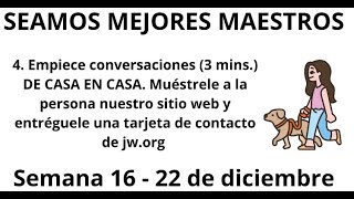 SEAMOS MEJORES MAESTROS Empiece conversaciones 3 mins DE CASA EN CASA Semana 16  22 de diciembre [upl. by Longley]