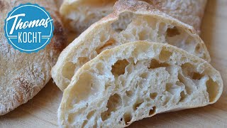 Sauerteig Ciabatta über Nacht  besser als vom Bäcker  Brot backen [upl. by Ahsima]