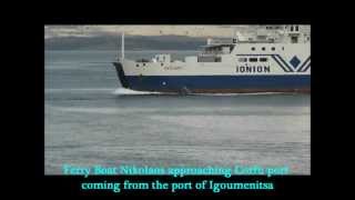 Ferry Boat Nikolaos approaching the port of Corfu Greece [upl. by Draillih]