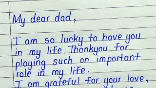 Fathers day card writing  Message to father on fathers day 2023  Fathers day writing [upl. by Betsy]