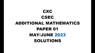 ADDMATHS13  MAYJUNE 2023 PAPER 01 [upl. by Clevey]