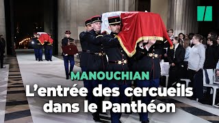 Les cercueils de Missak et Mélinée Manouchian entrent au Panthéon [upl. by Gabriele]