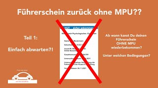 Die MPU Anordnung einfach aussitzen 4K [upl. by Orsola84]