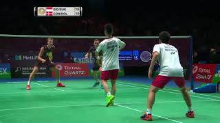 All England 2017 MD SF KevinGideon vs ConradKolding [upl. by Enelear388]