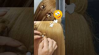 Flower Hairstyle in open hair ❤️  must watch it beautiful hairstyle hairstyleseries [upl. by Gunilla]