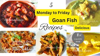 5 Monday to Friday Goan fish recipesakshatasrecipesgoanfishcurrygoandailycookinggoanprawns [upl. by Laamak]