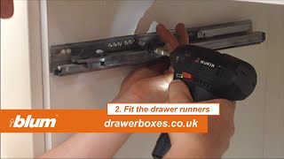 Blum INTERNAL Tandembox Antaro  shallow kitchen drawer box  2 of 2 Fit the runners [upl. by Tavish]