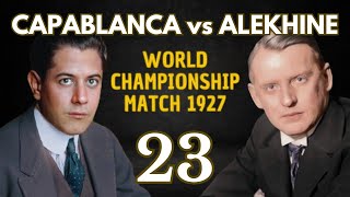 Capablanca vs Alekhine  World Championship Match 1927  Round 23 [upl. by Ainoda909]