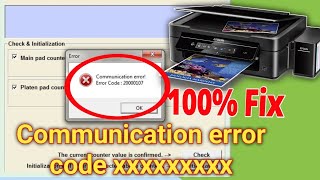 Communication error Ink pad reset adjustment program FixEpson Printer Communication Error Solved [upl. by Rowell]