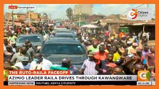 Raila Odingas convoy passes through a police roadblock in Kawangware [upl. by Inobe]