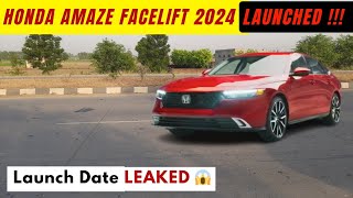 New Honda Amaze Facelift 2024 Launch Date Leaked 😱  Honda Amaze [upl. by Therron]