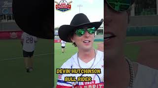 Bull Rider Devin Hutchinson supporting Veterans at Celebrity Softball Classic youtubeshorts life [upl. by Alimaj148]