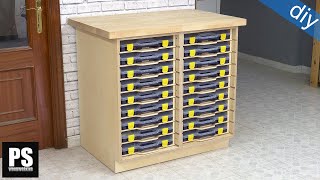 DIY Workshop Cabinets with Small Parts Storage [upl. by Rurik]