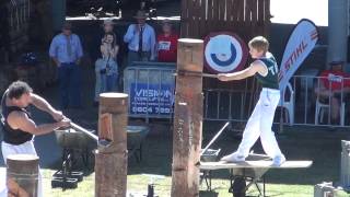 wood chopping tree felling  sydney easter show [upl. by Eyahsal]