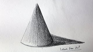 How to draw and shade a cone  Draw a cone easy [upl. by Raynard238]