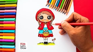 Cómo dibujar a CAPERUCITA ROJA de manera fácil  How to draw Little Red Riding Hood [upl. by Heyra]