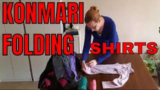 KonMari folding long sleeve shirts like Marie Kondo [upl. by Setarcos]