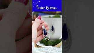 Book Page Tear Drop Earrings with Blue Accent [upl. by Anirbak317]