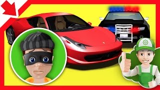 Macchina della POLIZIA Cartoni Auto della POLIZIA italiana Bimbi Polizia Carton animati Polizia [upl. by Ahsenet]