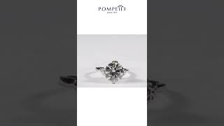 Pompeii3  Round Brilliant Cut Diamond Engagement Ring 14k White Gold [upl. by Haeckel]