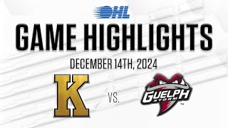 OHL Highlights Kingston Frontenacs  Guelph Storm Dec 14 2024 [upl. by Stirling]