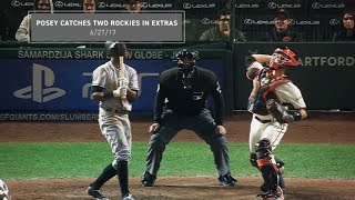 Buster Poseys Top Defensive Plays of 2017 [upl. by Anihpled290]