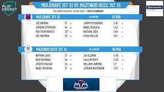 Mulgrave 1st XI v Mazenod OCCC 1st XI [upl. by Salis]