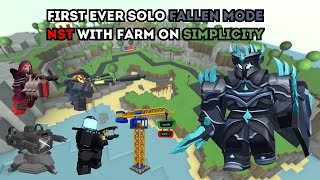 FIRST EVER SOLO FALLEN MODE ON SIMPLICITY NST WITH FARM  ROBLOX TOWER DEFENSE SIMULATOR [upl. by Gnuhc]