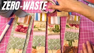 Secrets to ZeroWaste Fabric Scrap Bookmarks [upl. by Snowman]