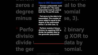 Cyclic Redundancy Check CRC CRC embeddedsystems serialcommunication electronicsengineering [upl. by Gary]