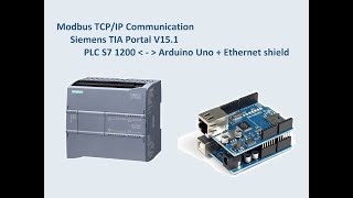 Siemens S7 1200 Modbus TCPIP Communication with Arduino [upl. by Ranip563]