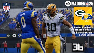 Madden 25 Green Bay Packers vs Los Angeles Rams Week 5 Sim 2024 Full 15 Minute Quarters Game Play [upl. by Asusej]