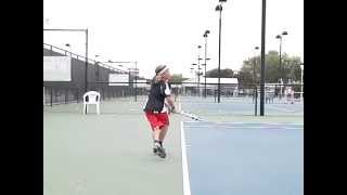 Lancelot Carnello Tennis Forehand 9 years old Born 2001 [upl. by Ecirbaf]