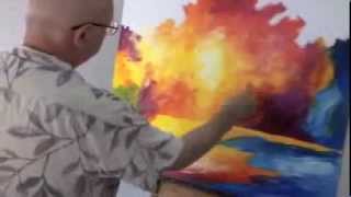 Leonid Afremov painting a recreation of Sun Of January [upl. by Sinclair]