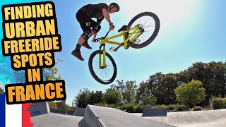 FINDING URBAN MTB FREERIDE SPOTS AND AN INSANE BIKE PARK IN FRANCE [upl. by Partan]