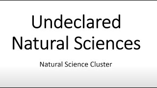 Undeclared Natural Sciences  Major Video [upl. by Sonahpets527]